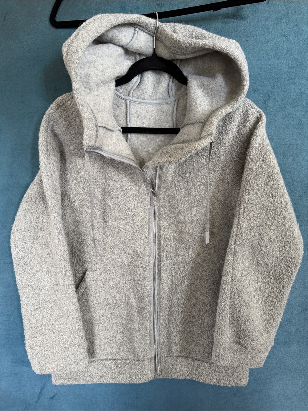 Woman’s Lululemon Athletica Light Gray Sherpa Hooded Zip Jacket